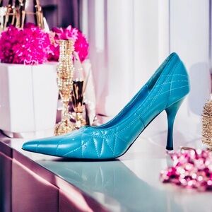 Turquoise Pointed Toe Pumps